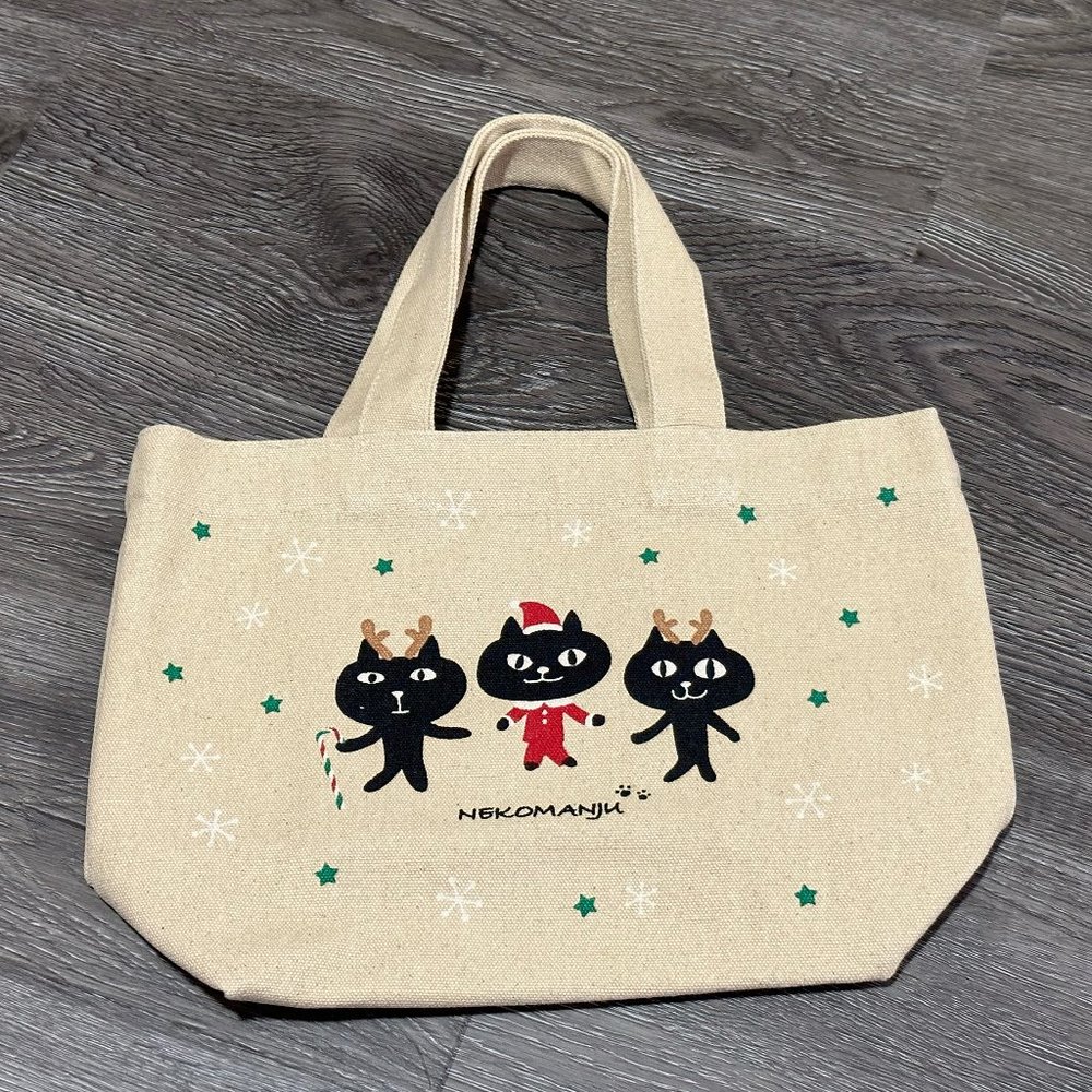 Christmas Kitten Cat Tote Bag ❘ Travel Bag ❘ Causal Bag ❘ Festival Bag ❘ Animal